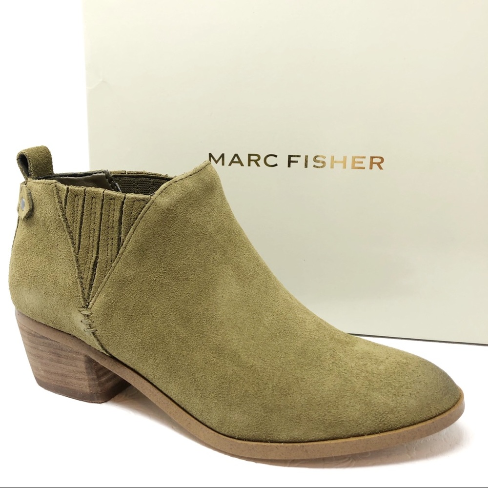 New MARC FISHER Wilde ankle boots 7 M green suede
